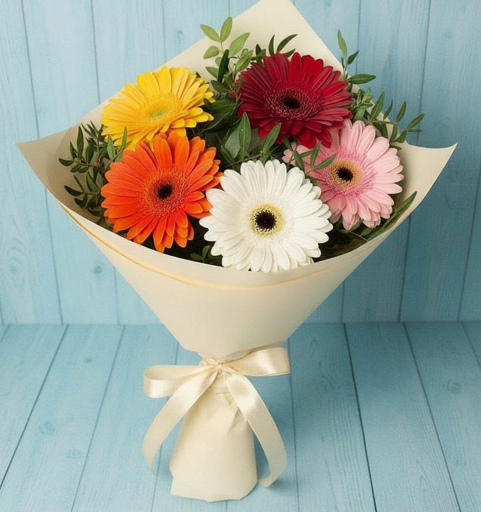 Букет цветов из: Герберы в Ферме