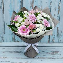 Букет цветов из:  Герберы, Альстромерии и Хризантемы в Ферме