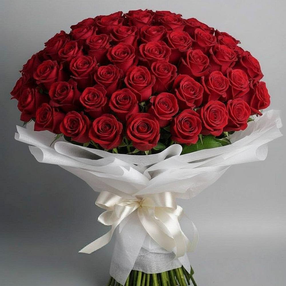 Букет 101 Красная роза Блэк Мэджик в Ферме