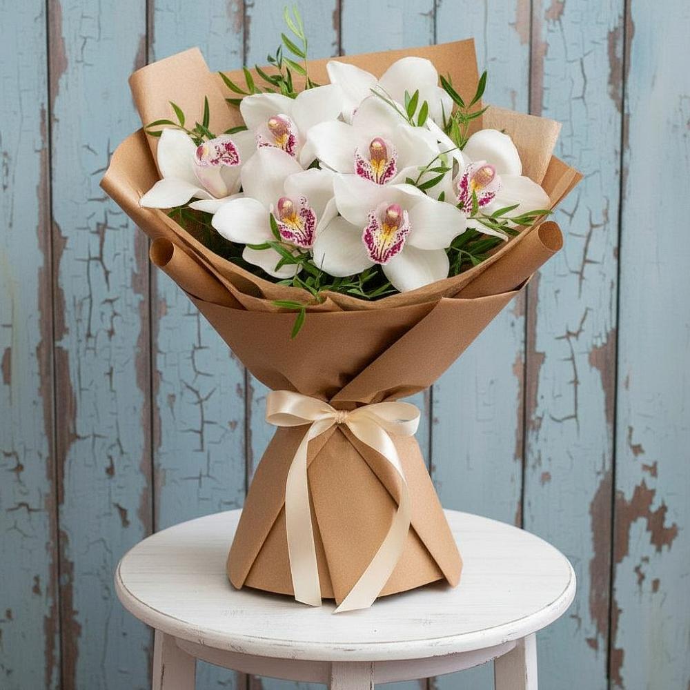 Букет цветов из: Орхидеи и Розы в Ферме