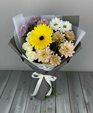Букет цветов из:  Розы, Герберы и Хризантемы в Ферме