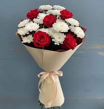 Букет цветов из:  Розы и Хризантемы в Ферме