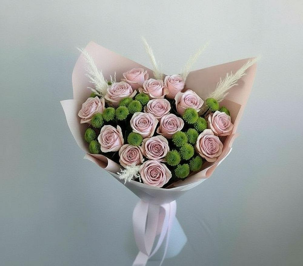 Букет цветов из: Розы и Хризантемы в Ферме