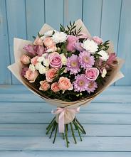 Букет цветов из:  Хризантемы, Розы и Альстромерии #REPLACE_PRED# Ферме