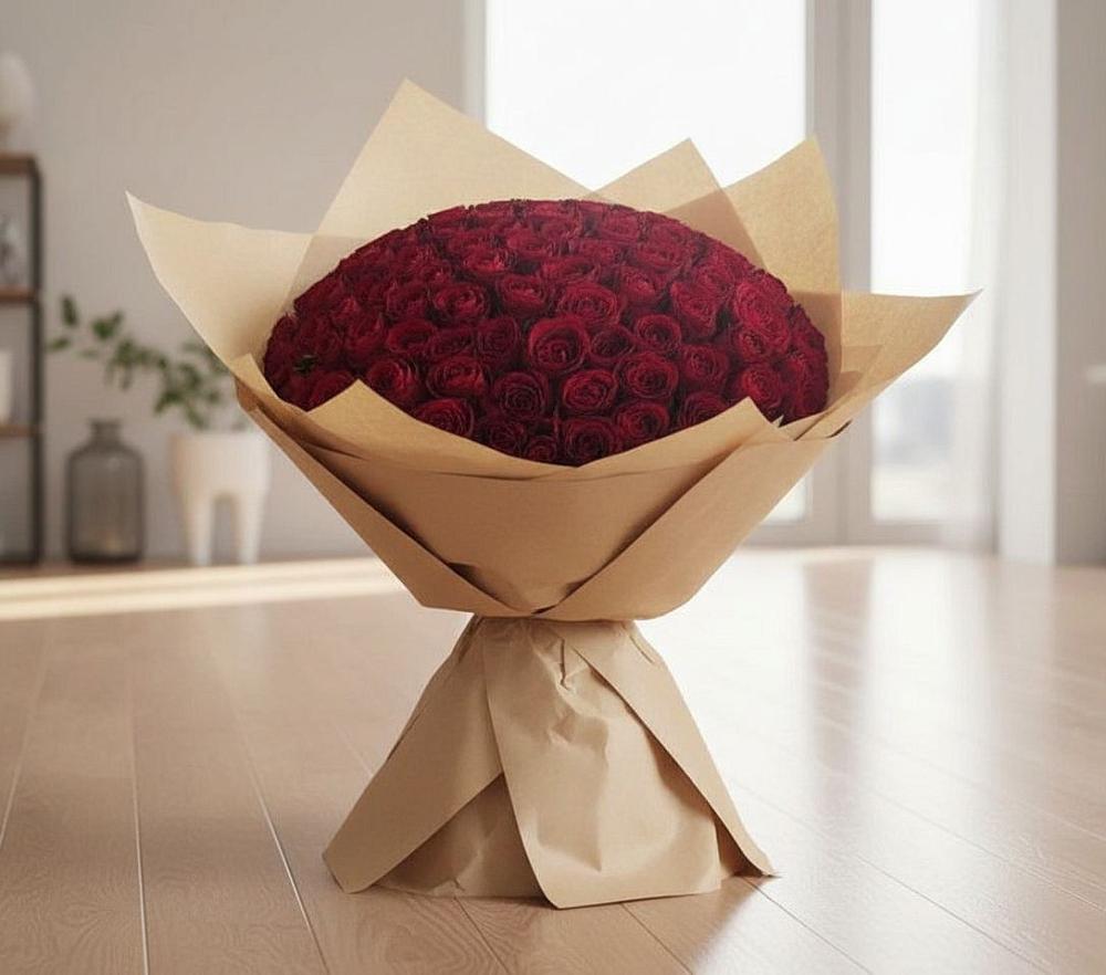 Букет 101 Красная роза в Ферме