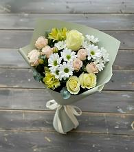 Букет цветов из:  Альстромерии, Розы и Хризантемы в Ферме