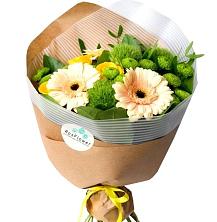 Букет цветов из:  Герберы, Розы и Хризантемы в Ферме