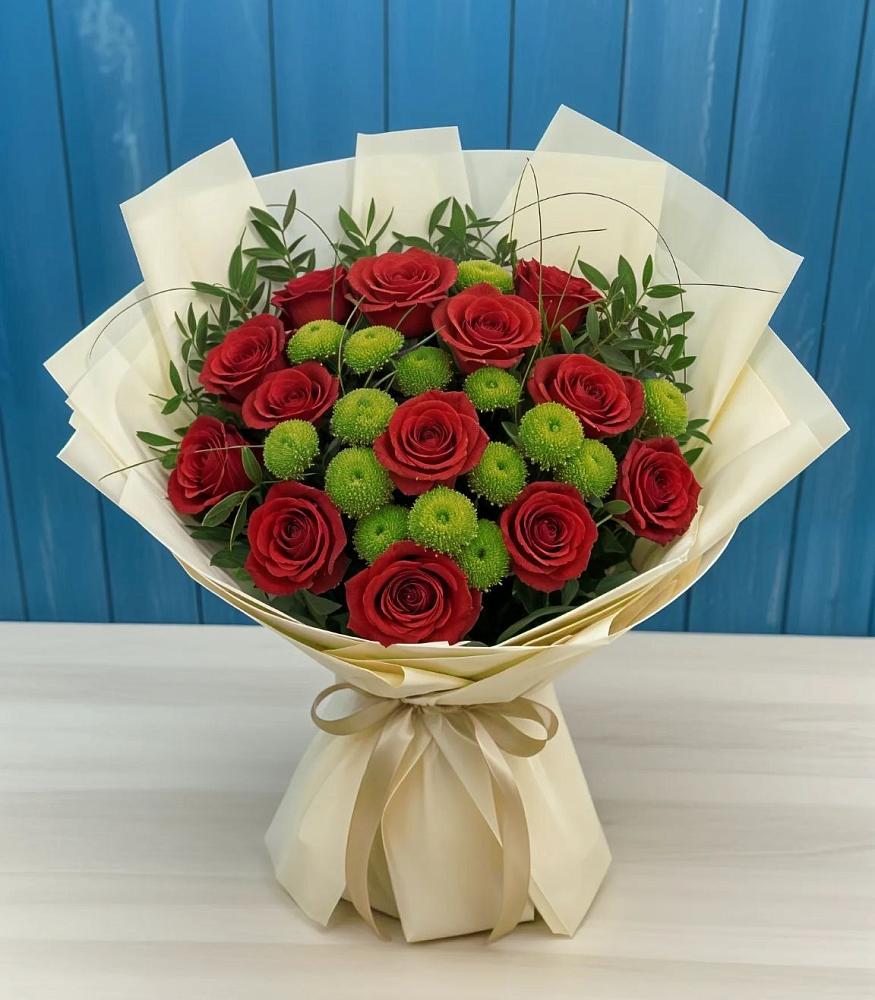 Букет цветов из: Розы и Хризантемы в Ферме