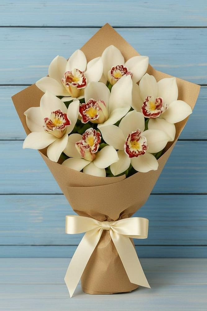 Букет цветов из: Орхидеи и Розы в Ферме